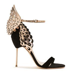 Evangeline 100mm butterfly ankle sandals, Size 5